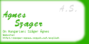 agnes szager business card