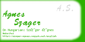 agnes szager business card